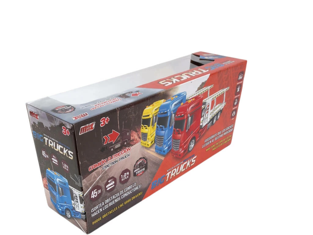 Camion Rojo Friccion con Remolque y 6 vehiculos Camion Rojo Friccion Con Remolque Y 6 Vehiculos -Tienda Pequetren 1011141661g02