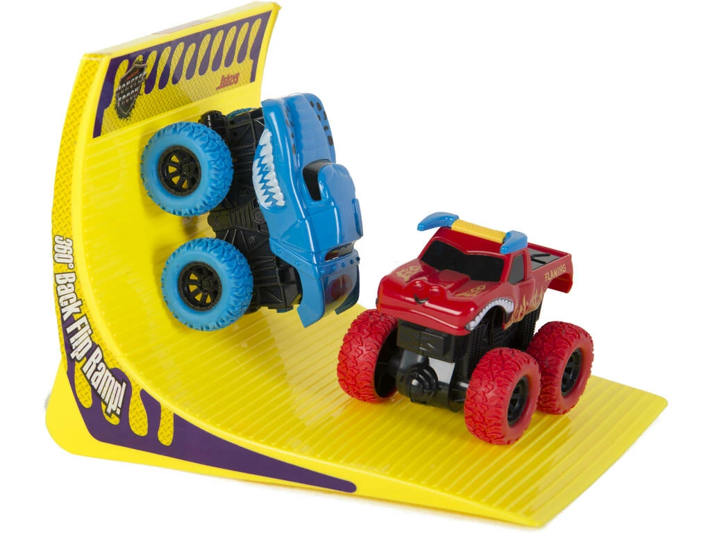 Monster Truck Vehículos Acróbatas Con Rampa Azul Y Rojo 1 Monster Truck Vehículos Acróbatas Con Rampa Azul Y Rojo
