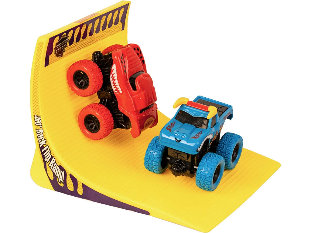 Monster Truck Vehículos Acróbatas Con Rampa Rojo Y Azul 1 Monster Truck Vehículos Acróbatas Con Rampa Rojo Y Azul