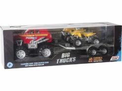 Coche Friccion Rojo 4x4 Con Remolque Y Quad