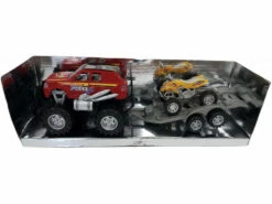 Alternative view of Coche Friccion Rojo 4x4 Con Remolque Y Quad