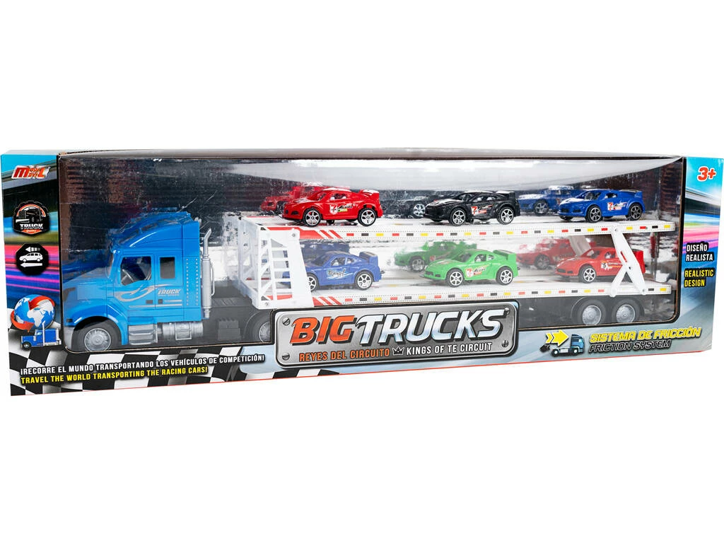 Camión Portacoches Azul 6 Coches 1 Camión Portacoches Azul 6 Coches