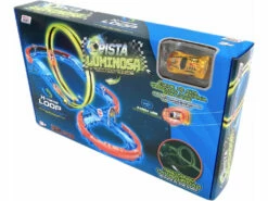 Pista Coches Brilla En La Oscuridad Con Coche