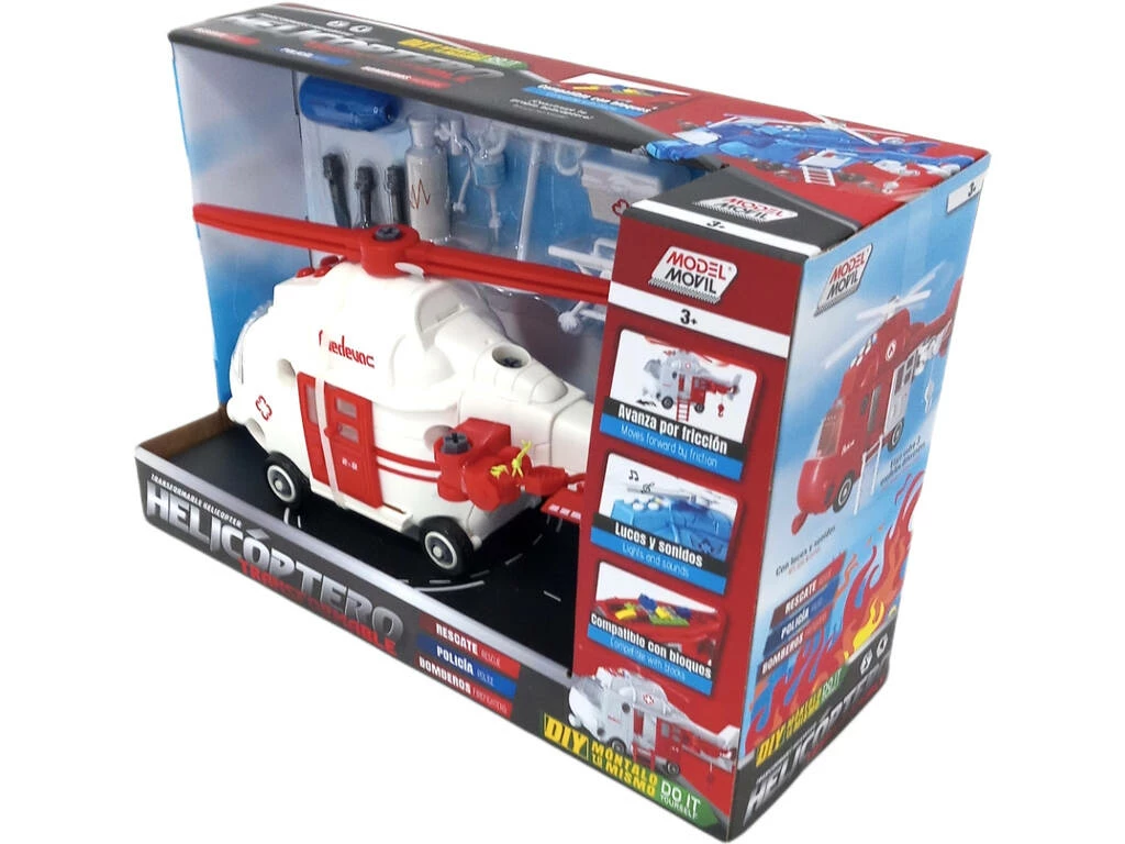 Helicóptero Transformable de Rescate Luces y Sonidos Helicóptero Transformable De Rescate Luces Y Sonidos -Tienda Pequetren 1999961647g01