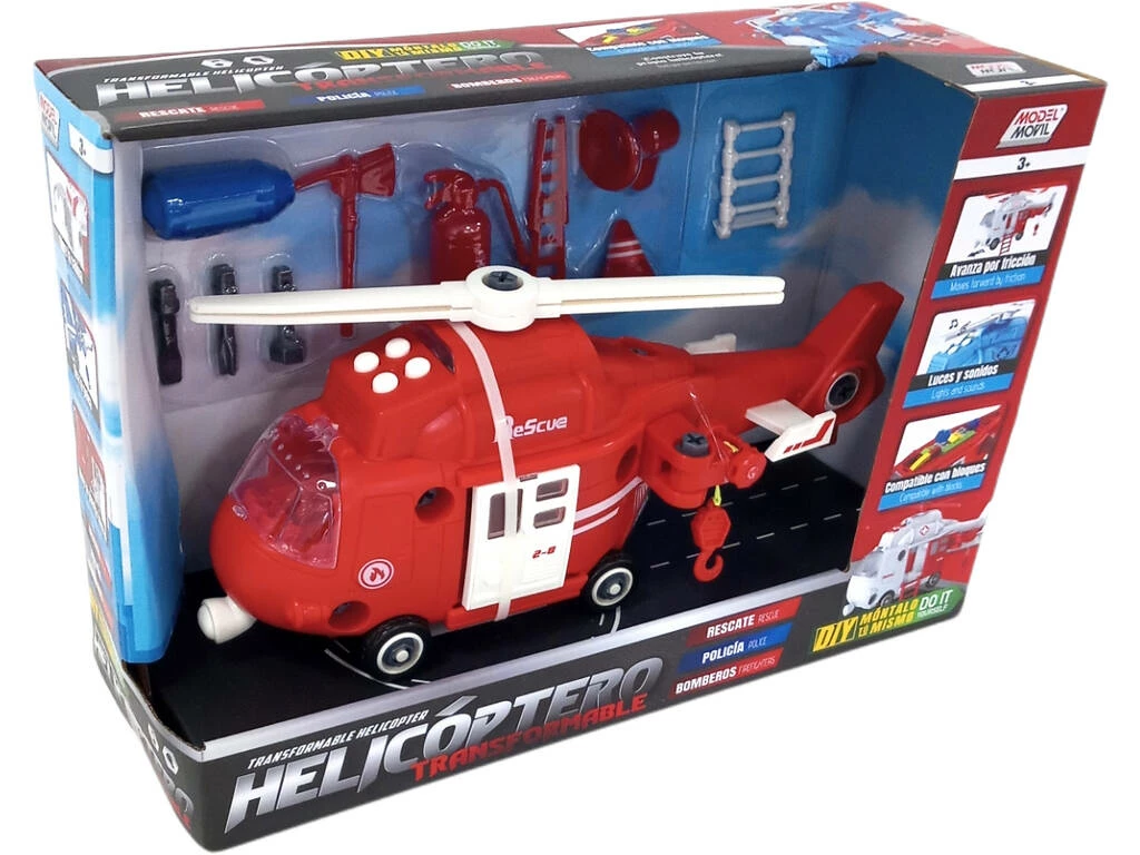 Helicoptero Transformable De Bomberos Luces Y Sonidos 2 Helicoptero Transformable De Bomberos Luces Y Sonidos - Imagen 2