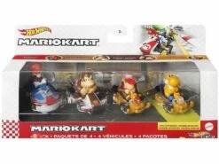 Hot Wheels Mariokart Pack 4 Personajes Mattel GWB36