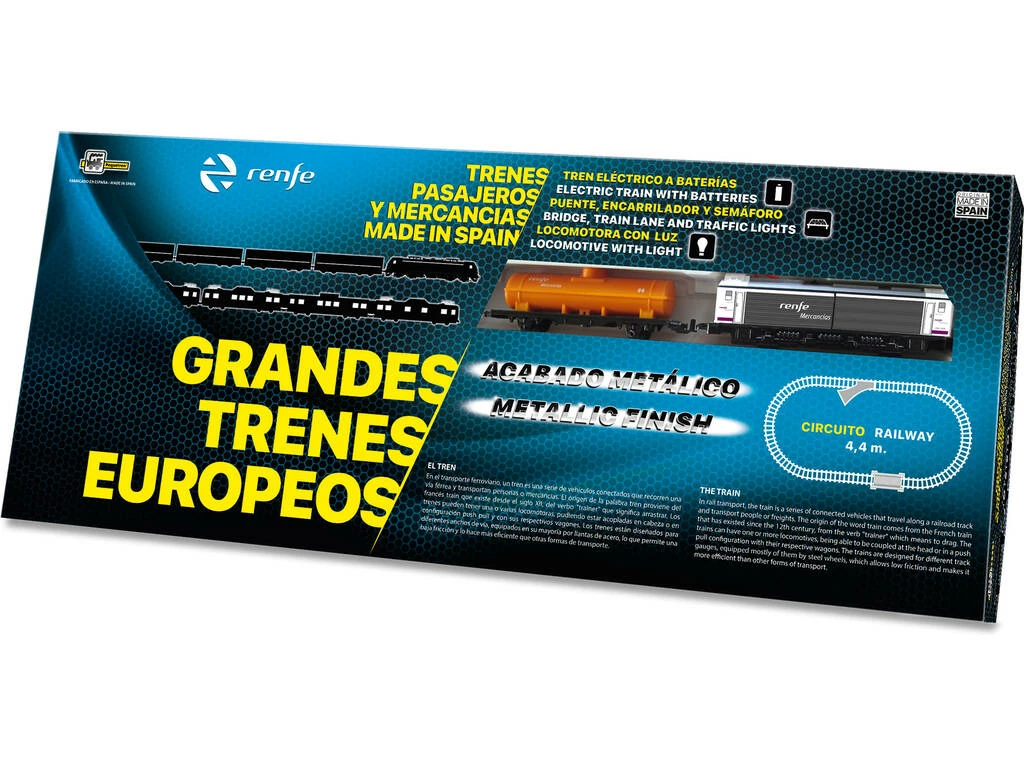 Tren Mercancías Renfe Metálico Con Luz, Puente Y Encarrilador Pequetren 526 1 Tren Mercancías Renfe Metálico Con Luz, Puente Y Encarrilador Pequetren 526
