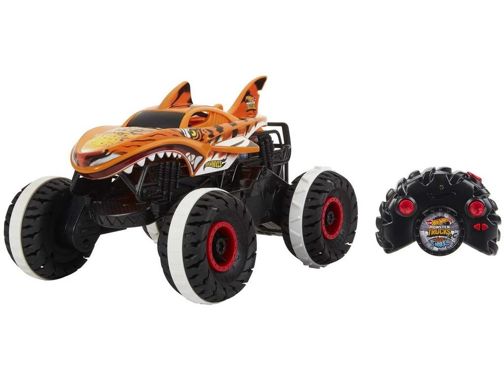 Hot Wheels Monster Trucks HW Unstoppable Tiger Shark Radio Control Mattel HGV87 Hot Wheels Monster Trucks HW Unstoppable Tiger Shark Radio Control Mattel HGV87 -Tienda Pequetren 1999965767g00