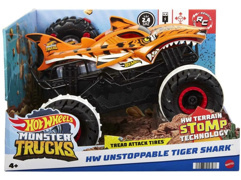 Hot Wheels Monster Trucks HW Unstoppable Tiger Shark Radio Control Mattel HGV87 Hot Wheels Monster Trucks HW Unstoppable Tiger Shark Radio Control Mattel HGV87 -Tienda Pequetren 1999965767g01