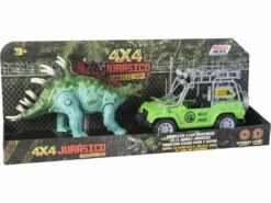 Set Vehículo Todoterreno Verde Y Estegosauro Con Luces Y Sonidos