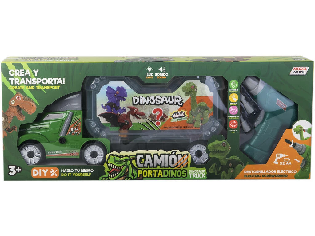 Camión Porta Velociraptor Verde Desmontable Con Taladro 2 Camión Porta Velociraptor Verde Desmontable Con Taladro - Imagen 2