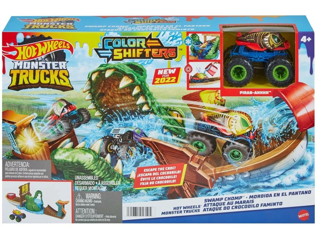Hot Wheels Monster Trucks Color Shifters Ataque en el Pantano Mattel HGV14 Hot Wheels Monster Trucks Color Shifters Ataque En El Pantano Mattel HGV14 -Tienda Pequetren 1999969839g00