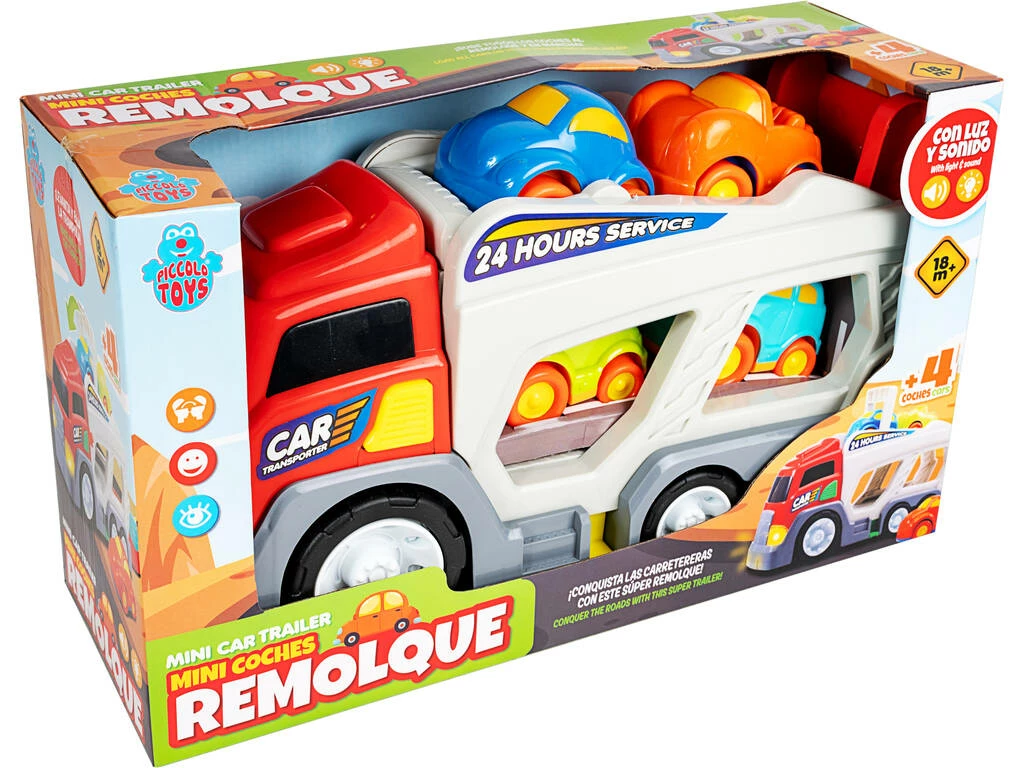 Camión Transporte de Juguete con 4 Coches Camión Transporte De Juguete Con 4 Coches -Tienda Pequetren 33088g00