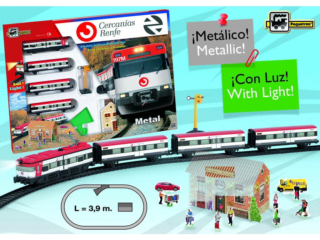 Tren Cercanias Metálico Con Luz Y Estación 1 Tren Cercanias Metálico Con Luz Y Estación